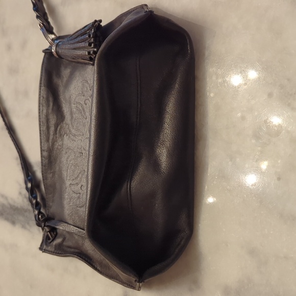 Brighton Purse Black Embossed Leather Small Shoulder Bag Ferrara Impressions - Picture 9 of 9